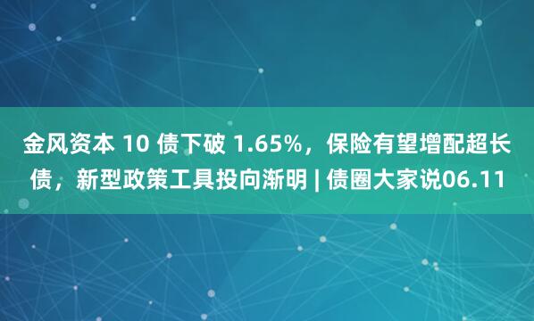 金风资本 10 债下破 1.65%，保险有望增配超长债，新型政策工具投向渐明 | 债圈大家说06.11